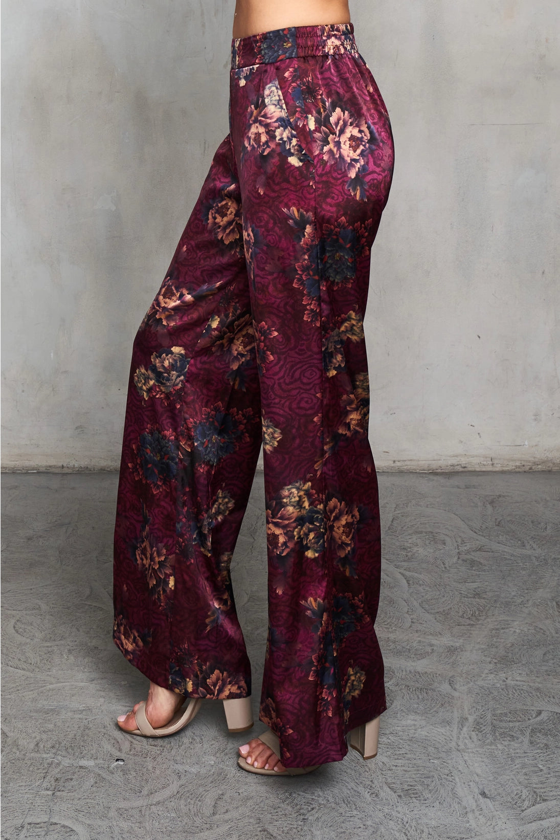 Satin Verona Print Palazzo Pant