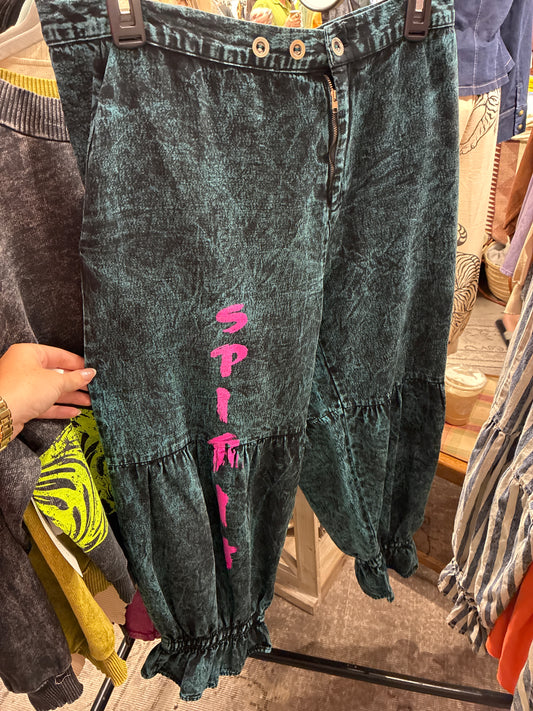 BLUE MINERAL WASH SPIRIT DRAGON PANT