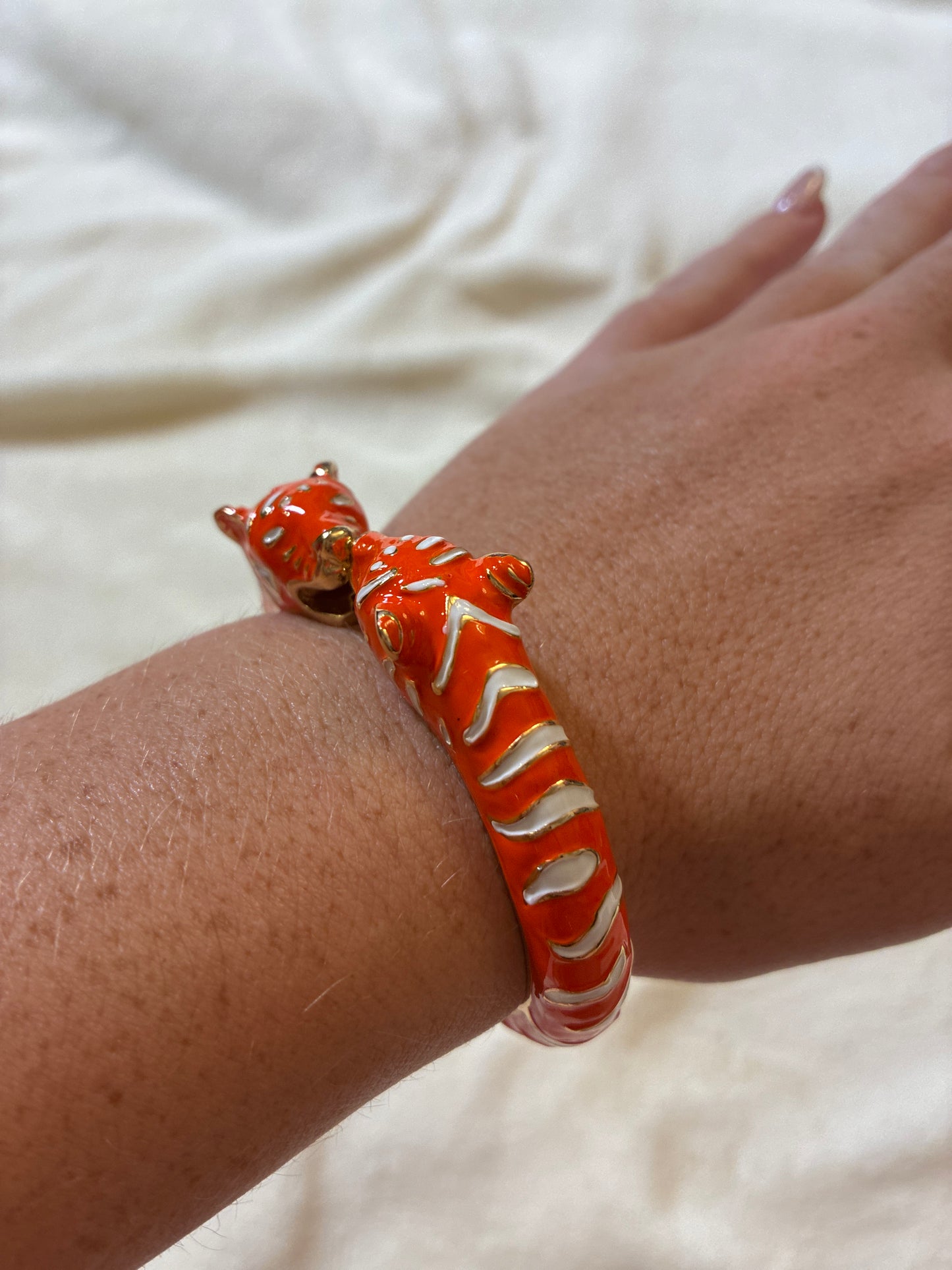 Orange And White Tiger Bracelet