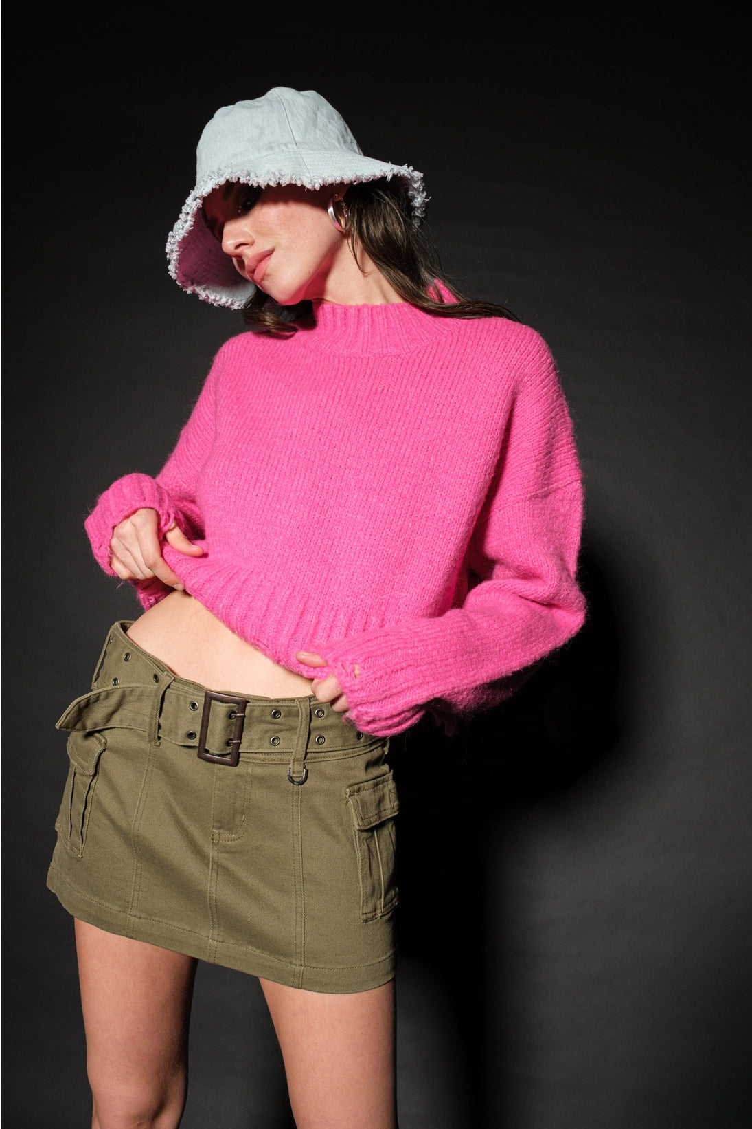 Hot Pink Cropped Sweater