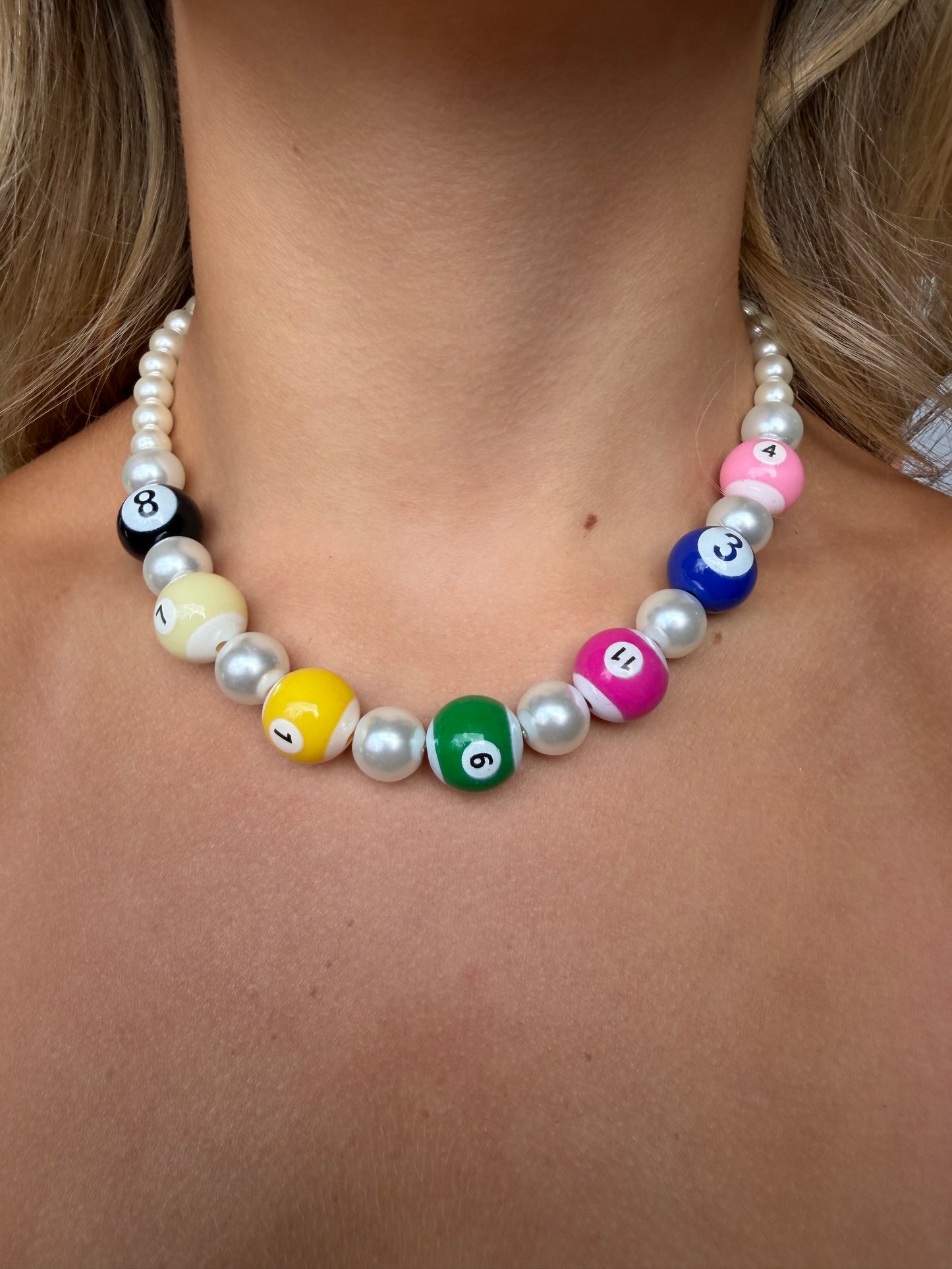 Mini Chunky Pearl Billiard Necklace