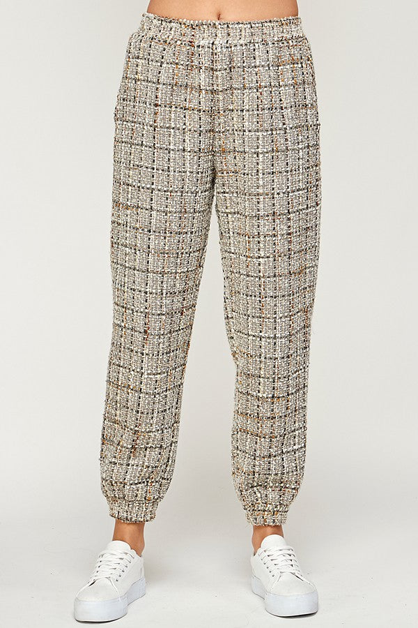 Tweed Jogger Pants