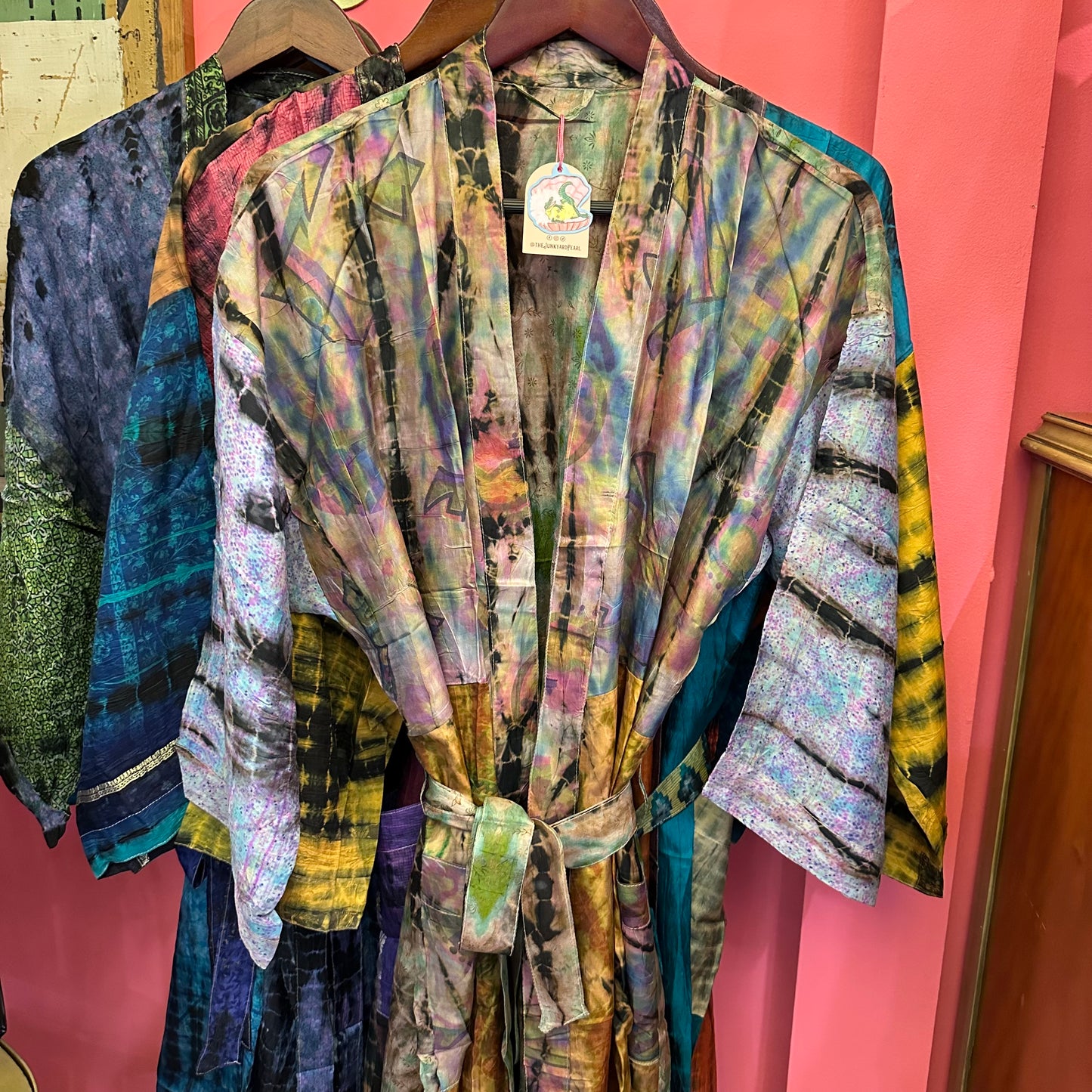 Silk Tie dye Kimono Robe