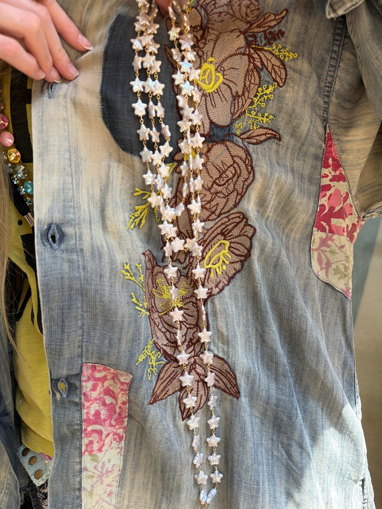Star Pearl Gold Filled Chain Necklace