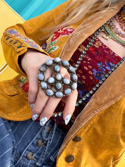 Smokey Quartz Peace Sign Ring