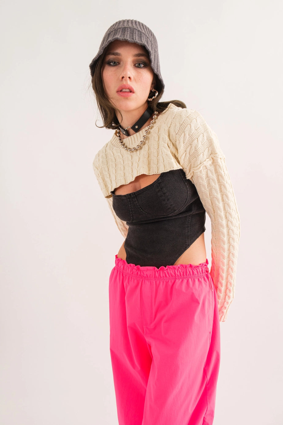 Ivory Knit Sweater Shrug