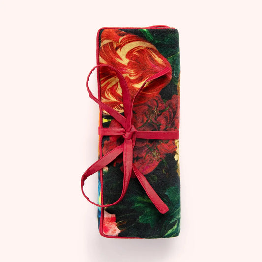 Opulent Florals Velvet and Silk Jewelry Roll