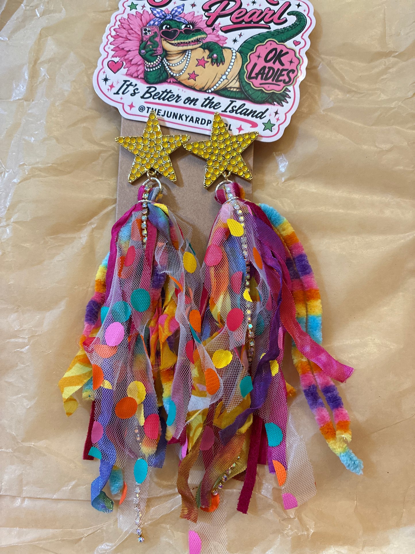 Gold Star Confetti Earrings