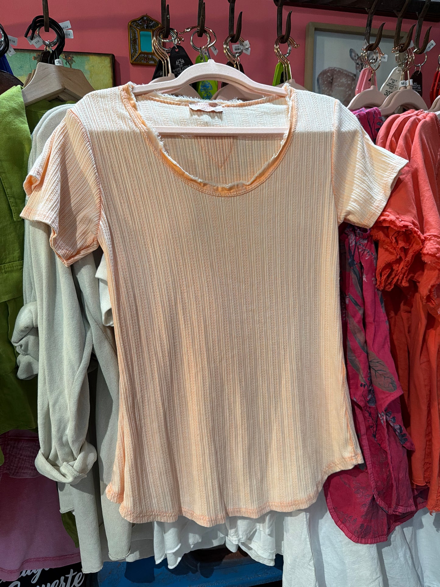 Sherbet Orange mineral wash t-shirt