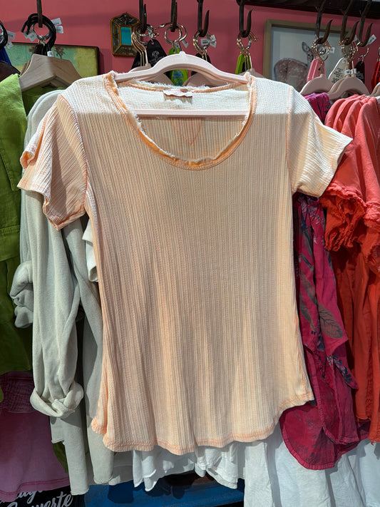 Sherbet Orange mineral wash t-shirt