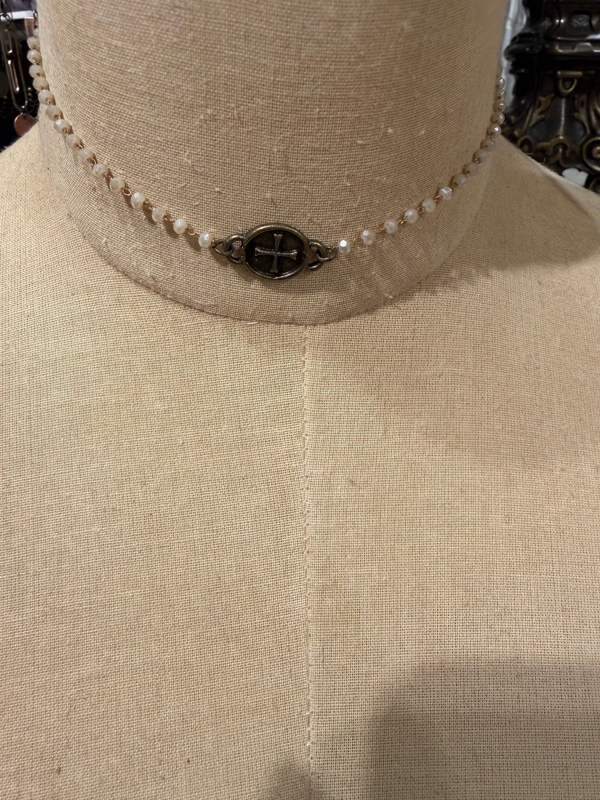 White Beaded Choker