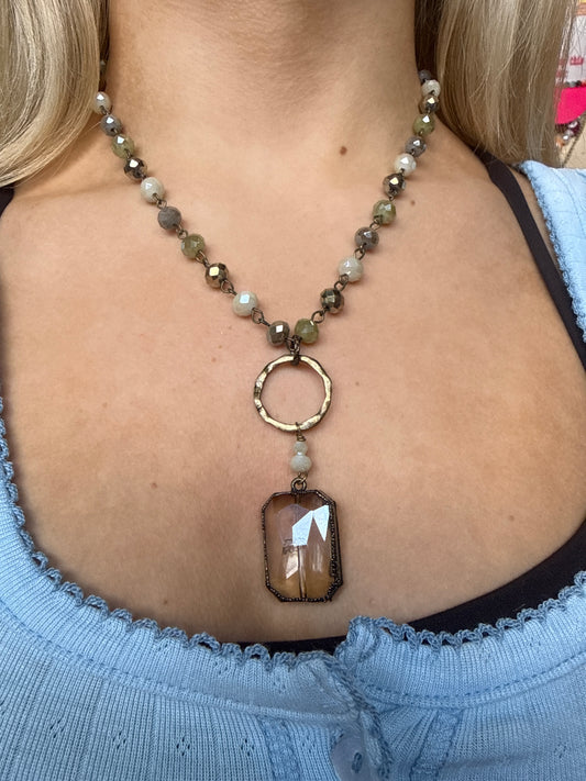 Beaded Crystal Garden Necklace