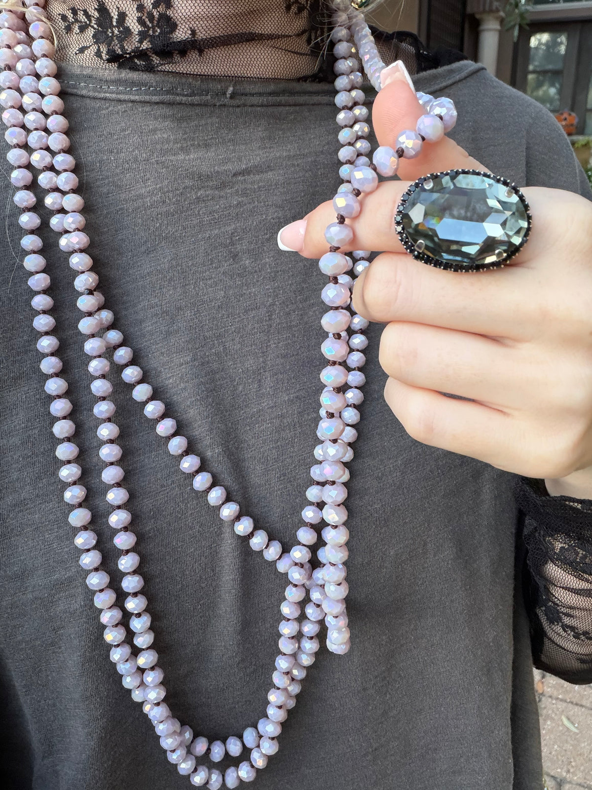 Lavender Bead Necklace