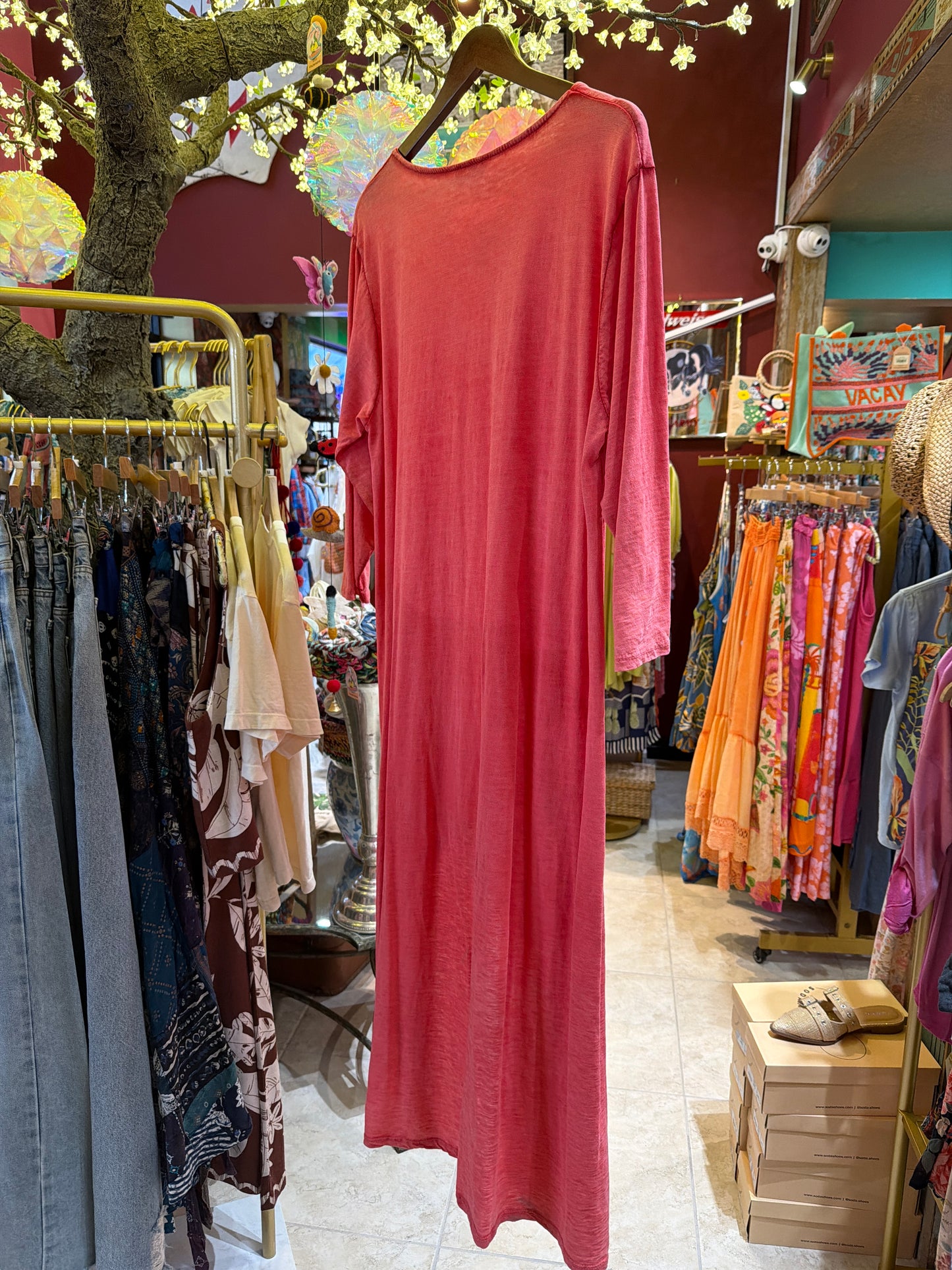 Coral T-Shirt Dress Hi-Low