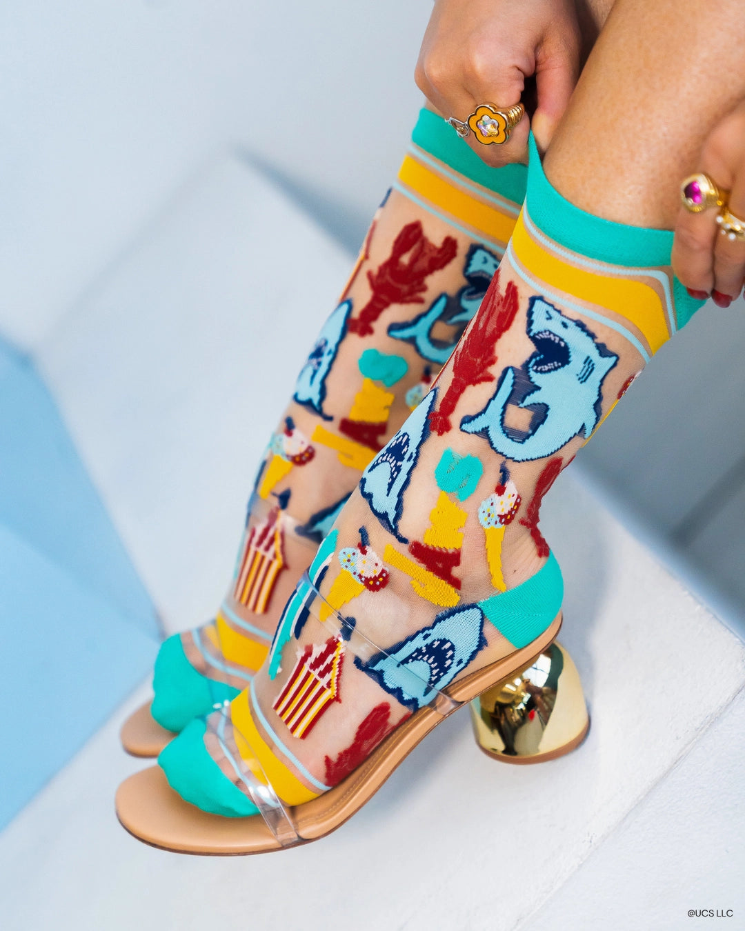 Jaws 50th Anniversary Sheer Crew Sock
