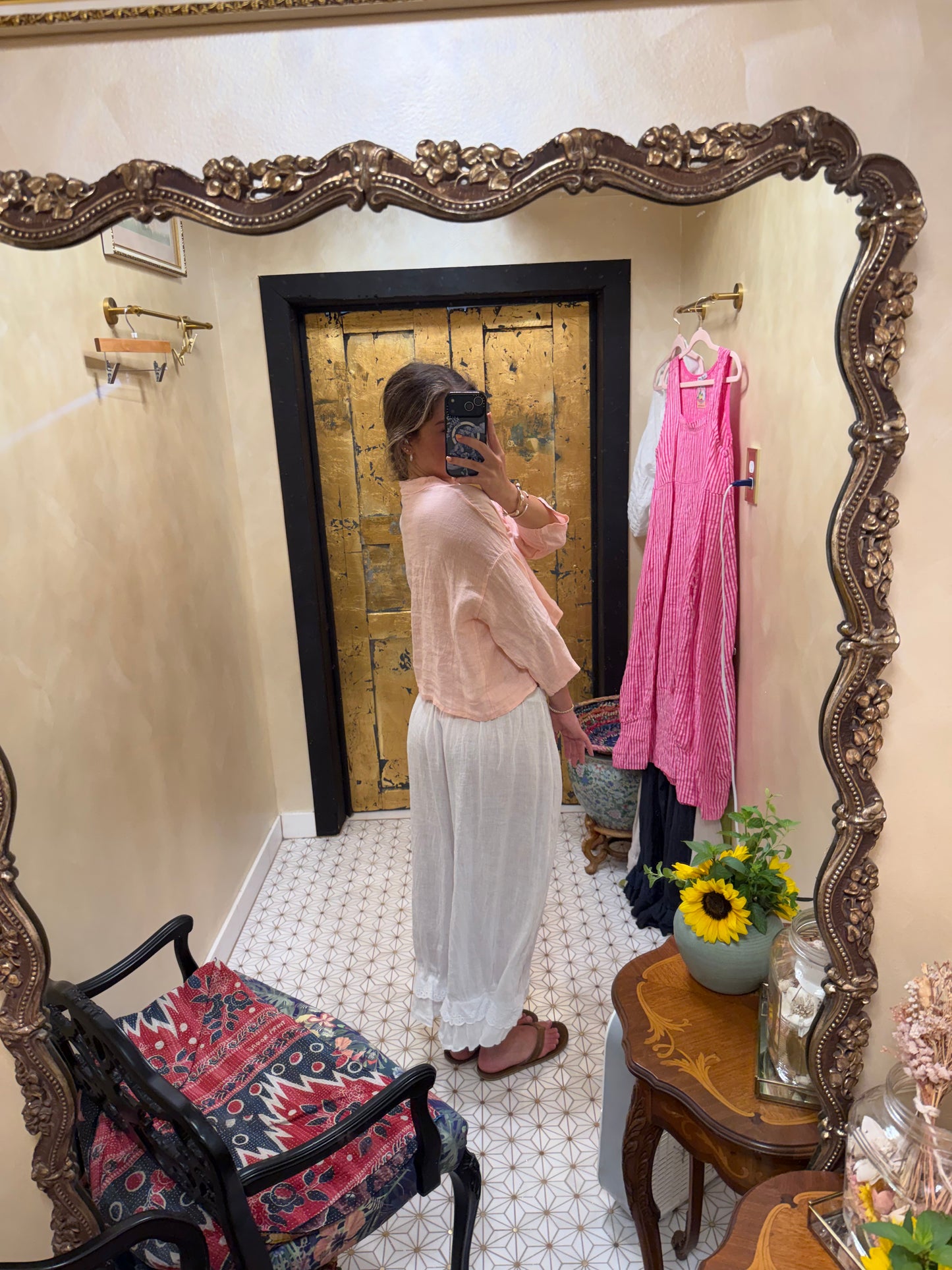 Eyelet Embroidery Linen Bloomers