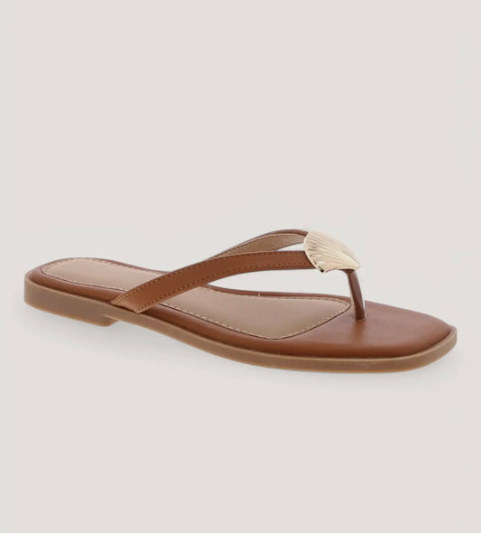 Gold Seashell Flat Sandal