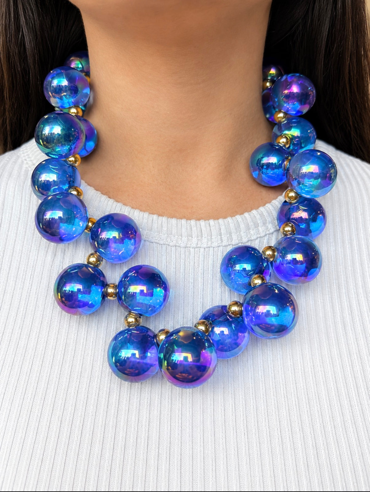 Large Purple Bubble Necklace