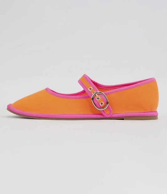 Orange and Pink Round Toe Mary Jane Sandal