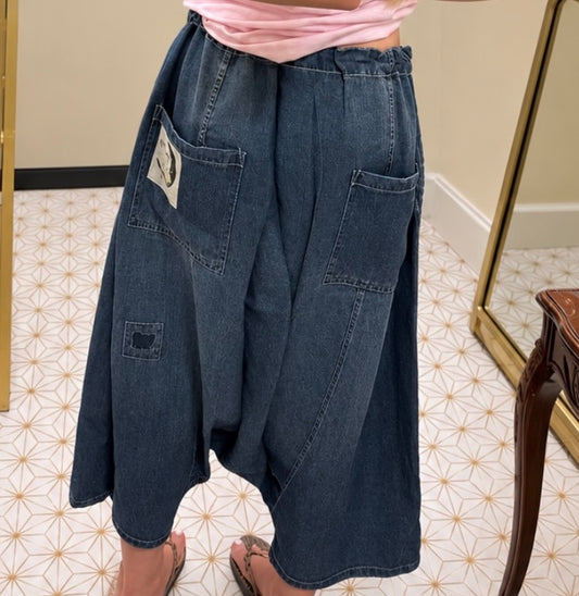 Dark Chambray earth song denim harem pants