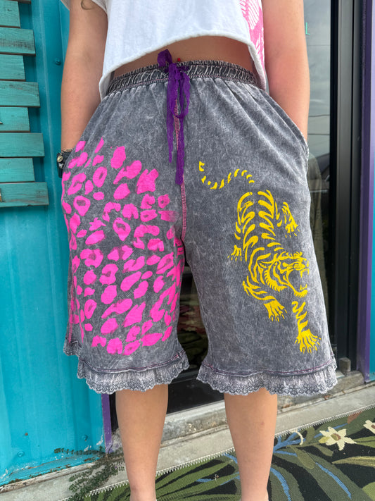 Tiger and Banana Sweat Shorts