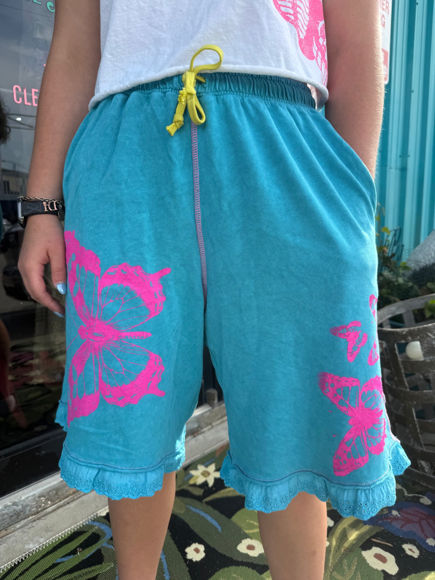 Blue Butterfly Sweat shorts