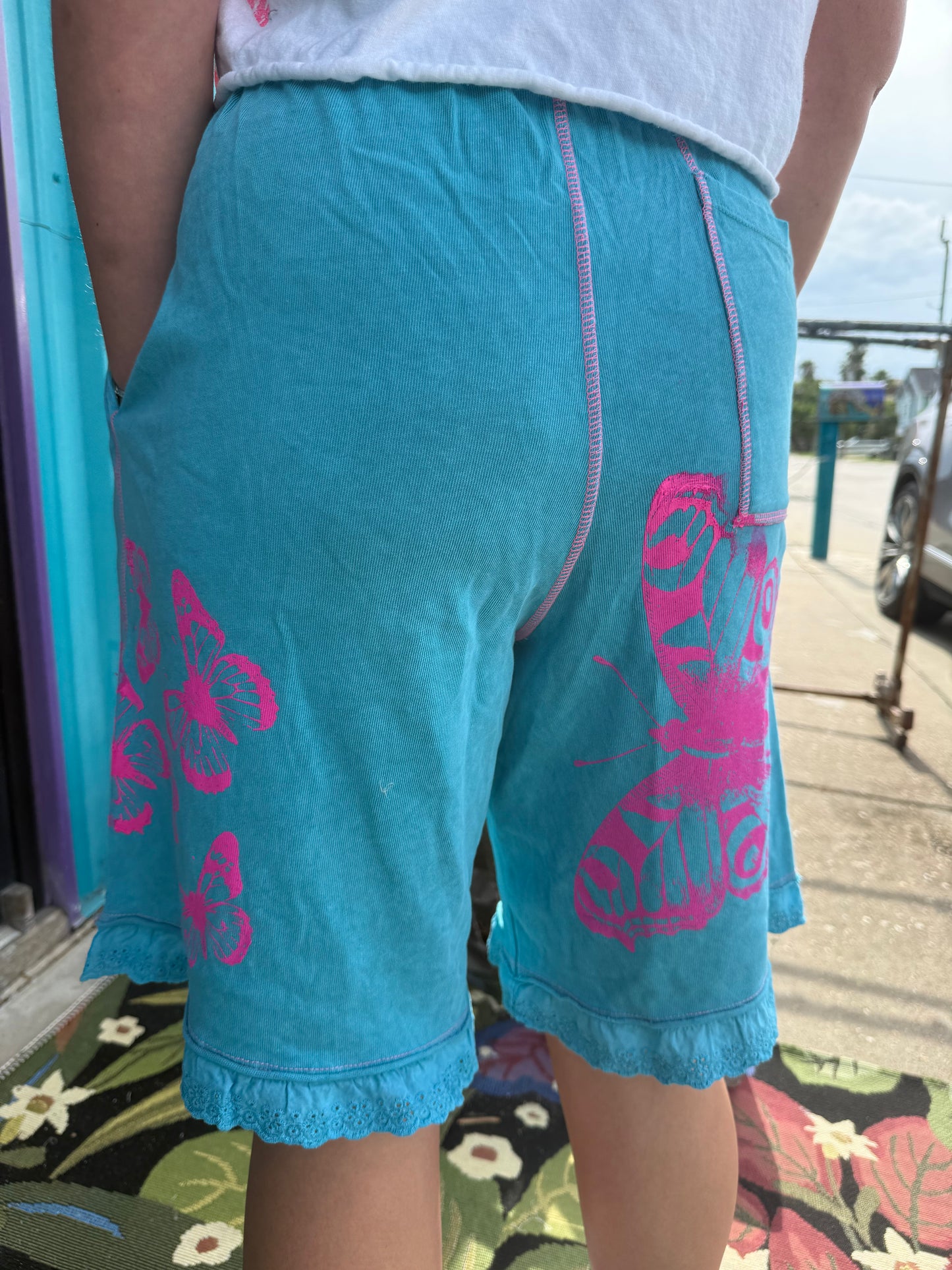 Blue Butterfly Sweat shorts