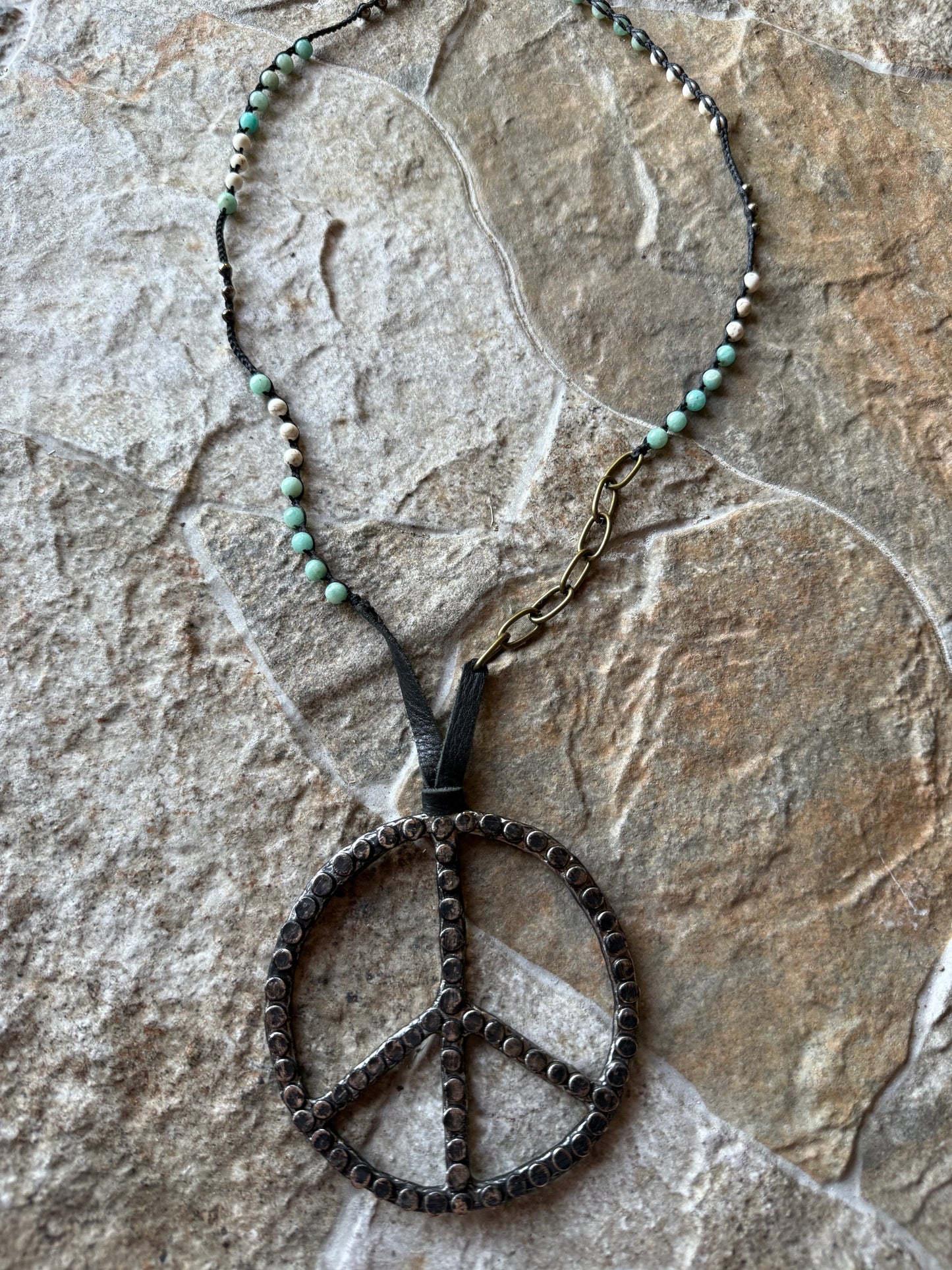 Vintage Turquoise Peace Necklace