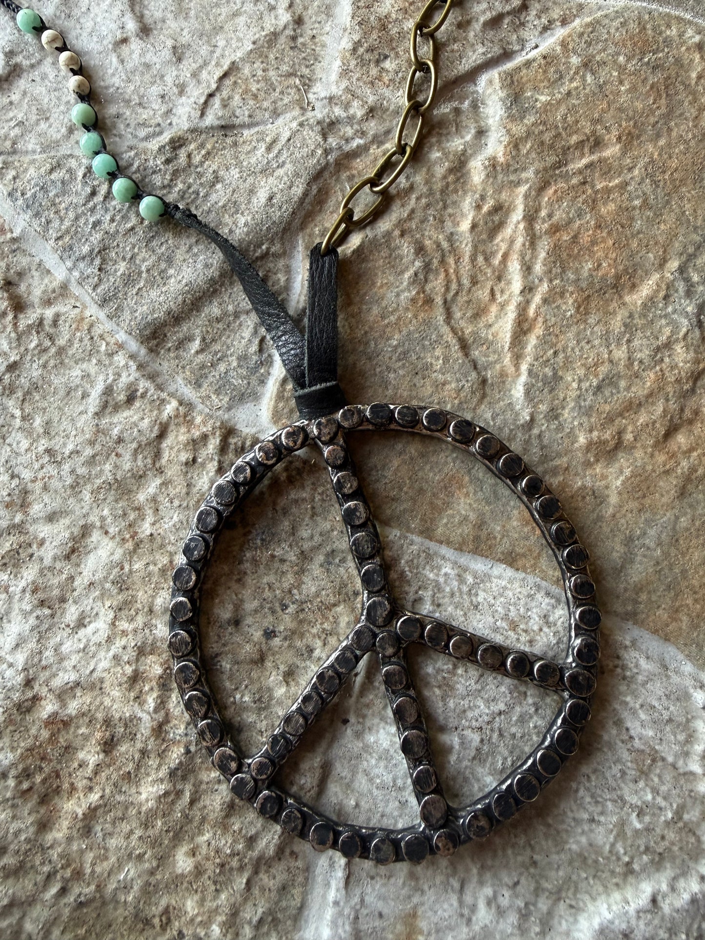 Vintage Turquoise Peace Necklace