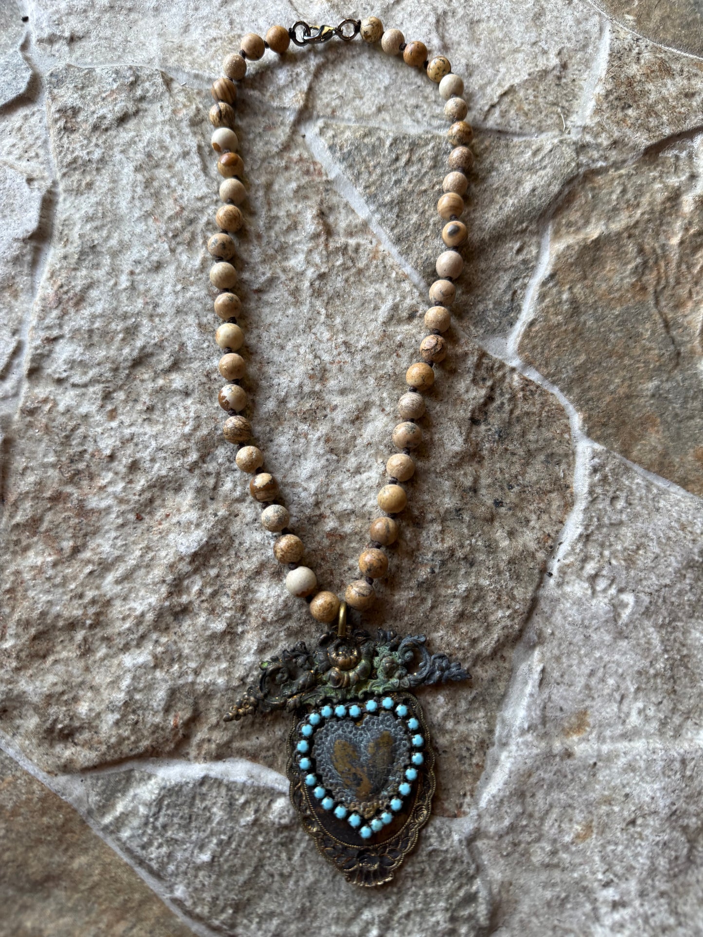 Vintage Turquoise Heart Necklace