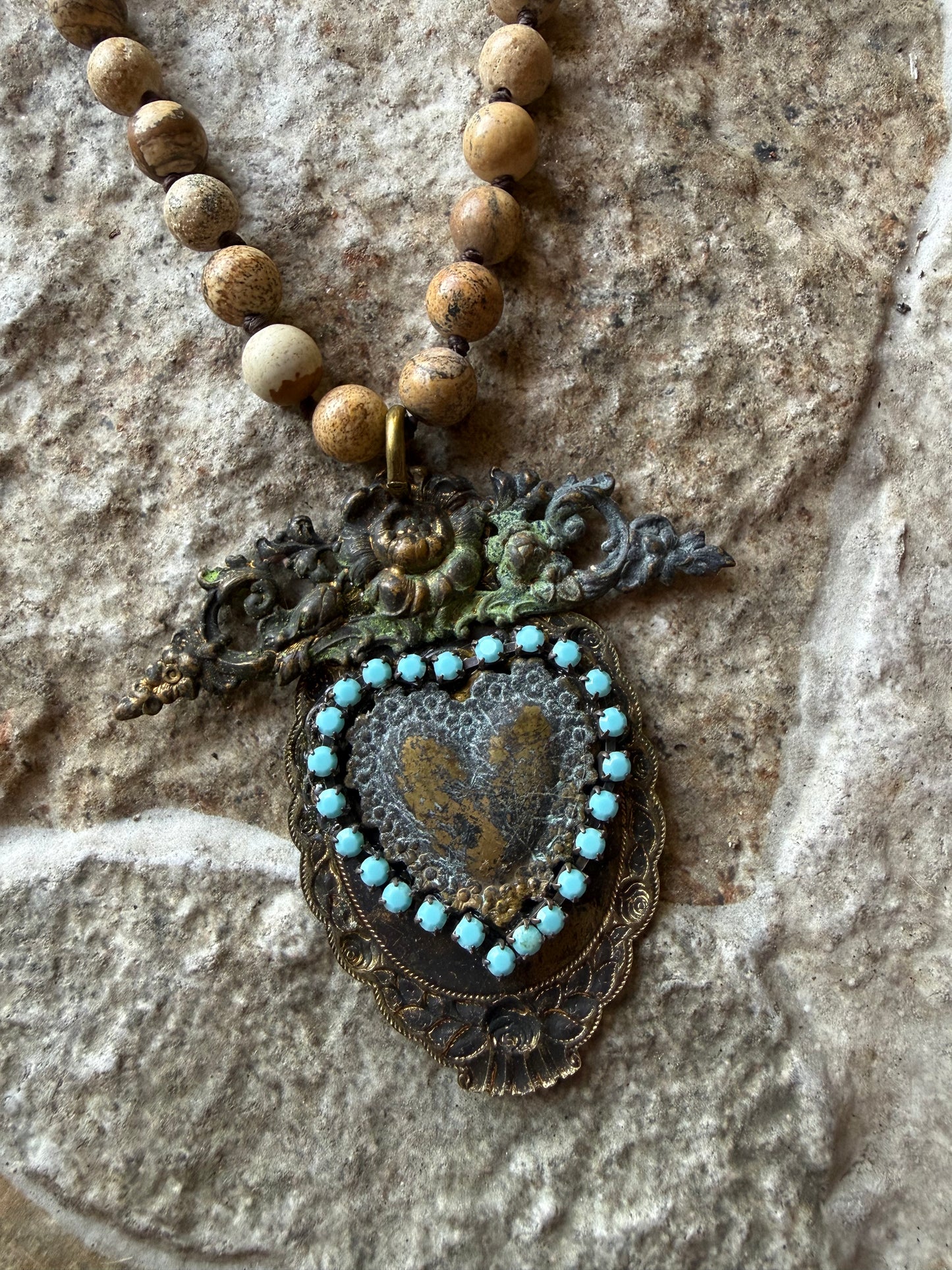 Vintage Turquoise Heart Necklace