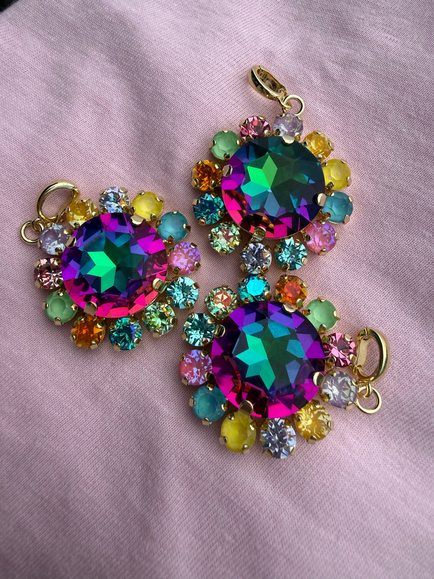 Rainbow Burst Flower Charm