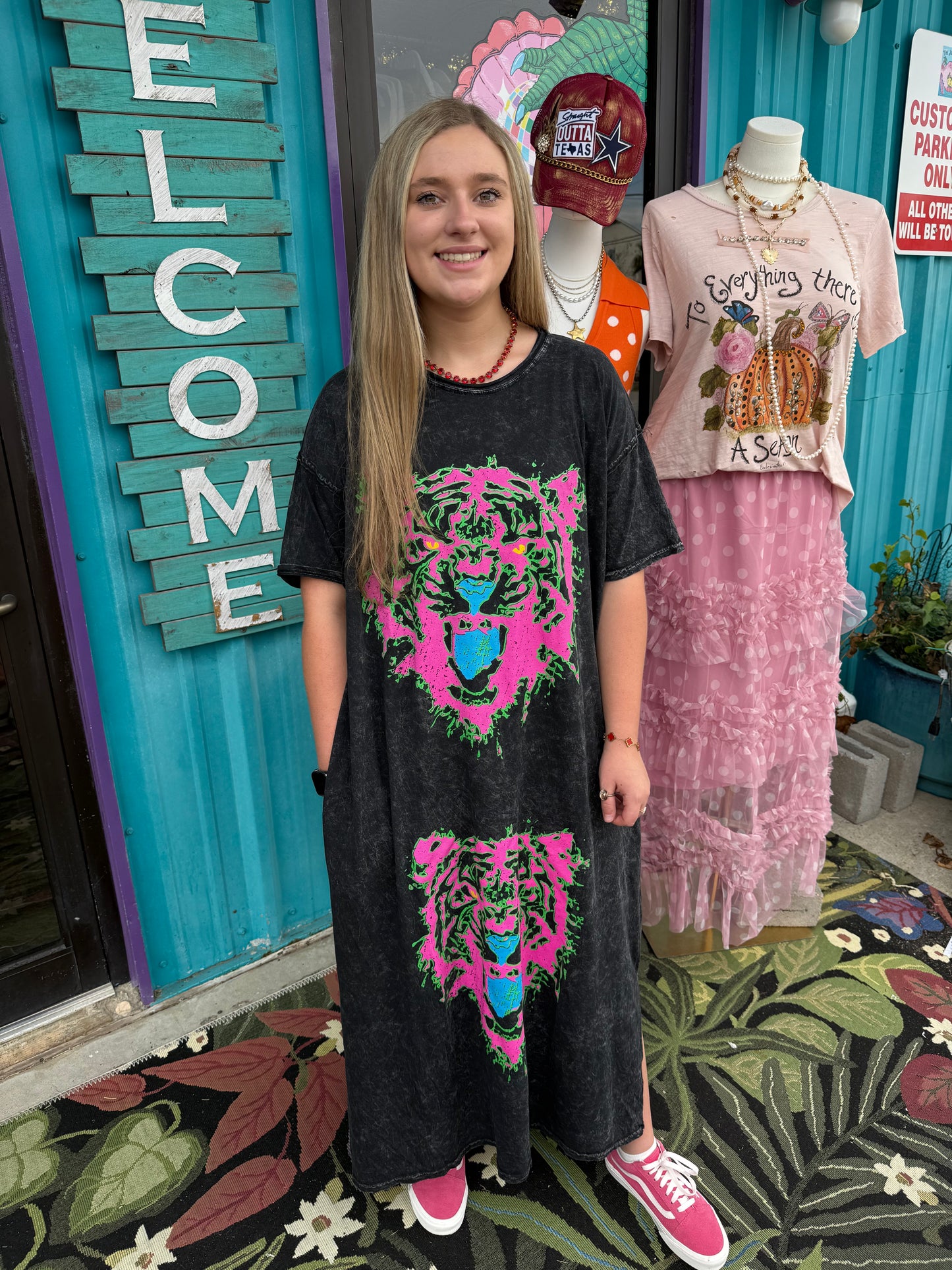 BLACK NEON TIGER DRESS