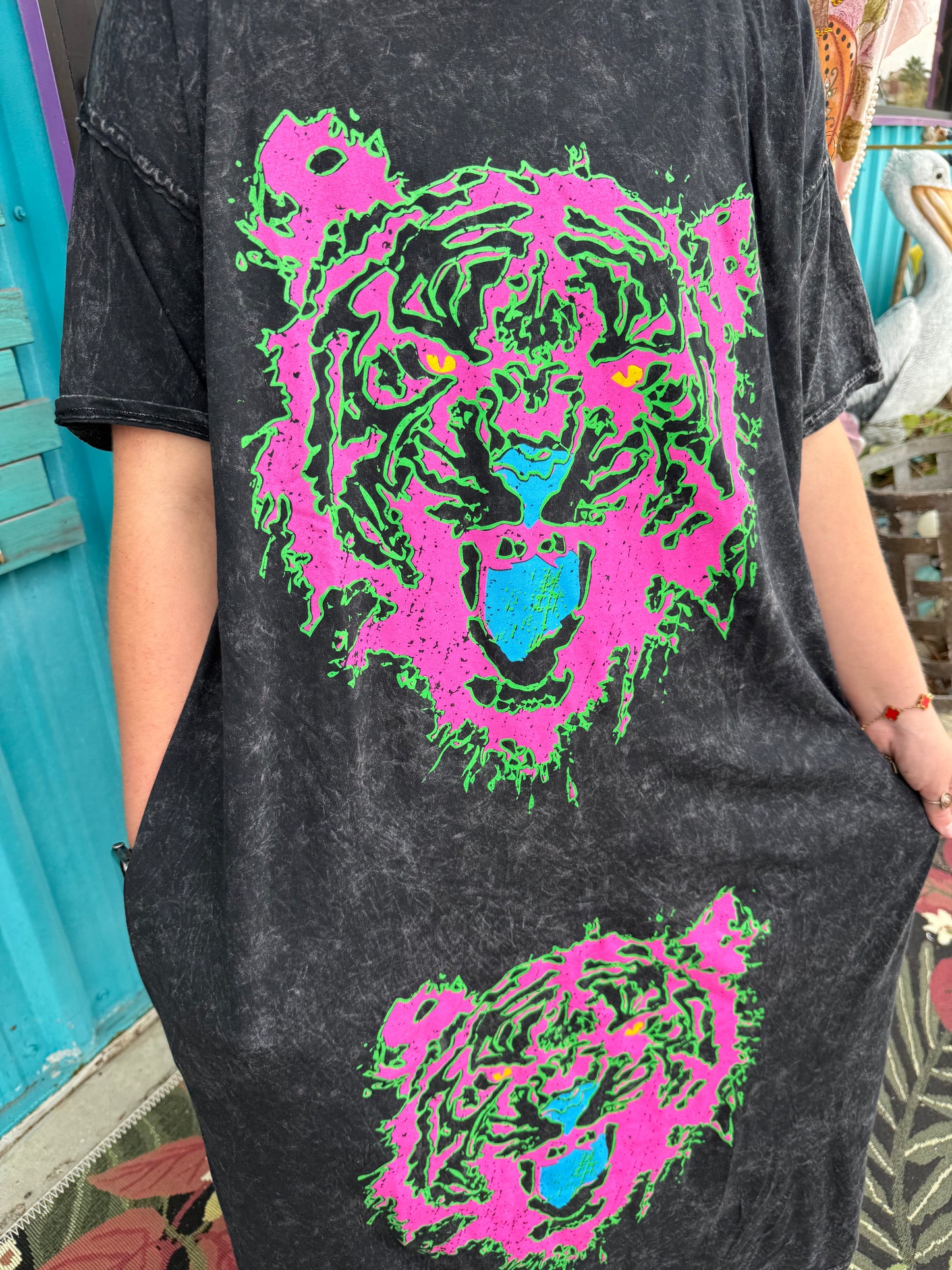 BLACK NEON TIGER DRESS
