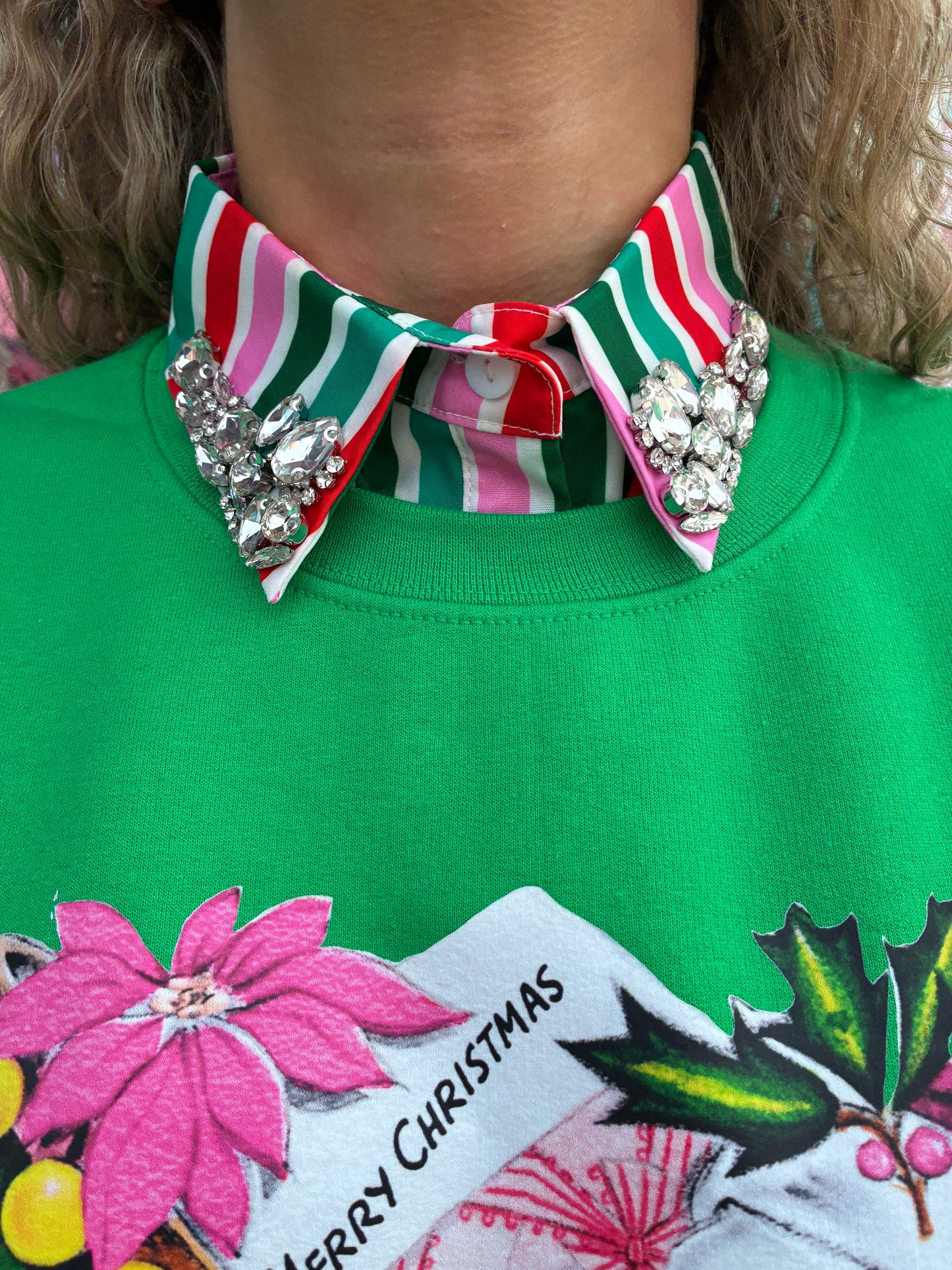 PINK/GREEN/RED STRIPED COLLAR