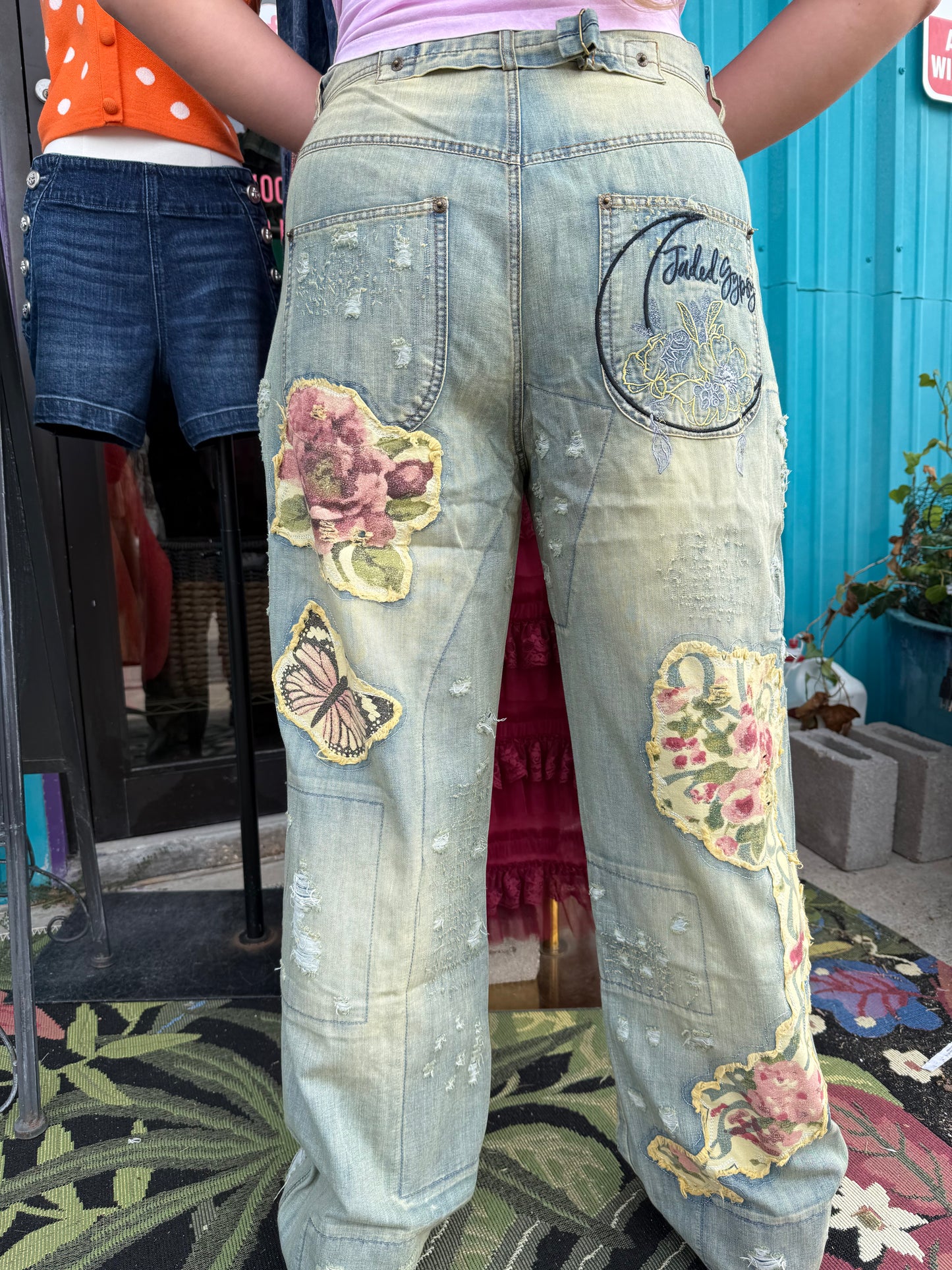 Peace and Love Floral Garden Jeans