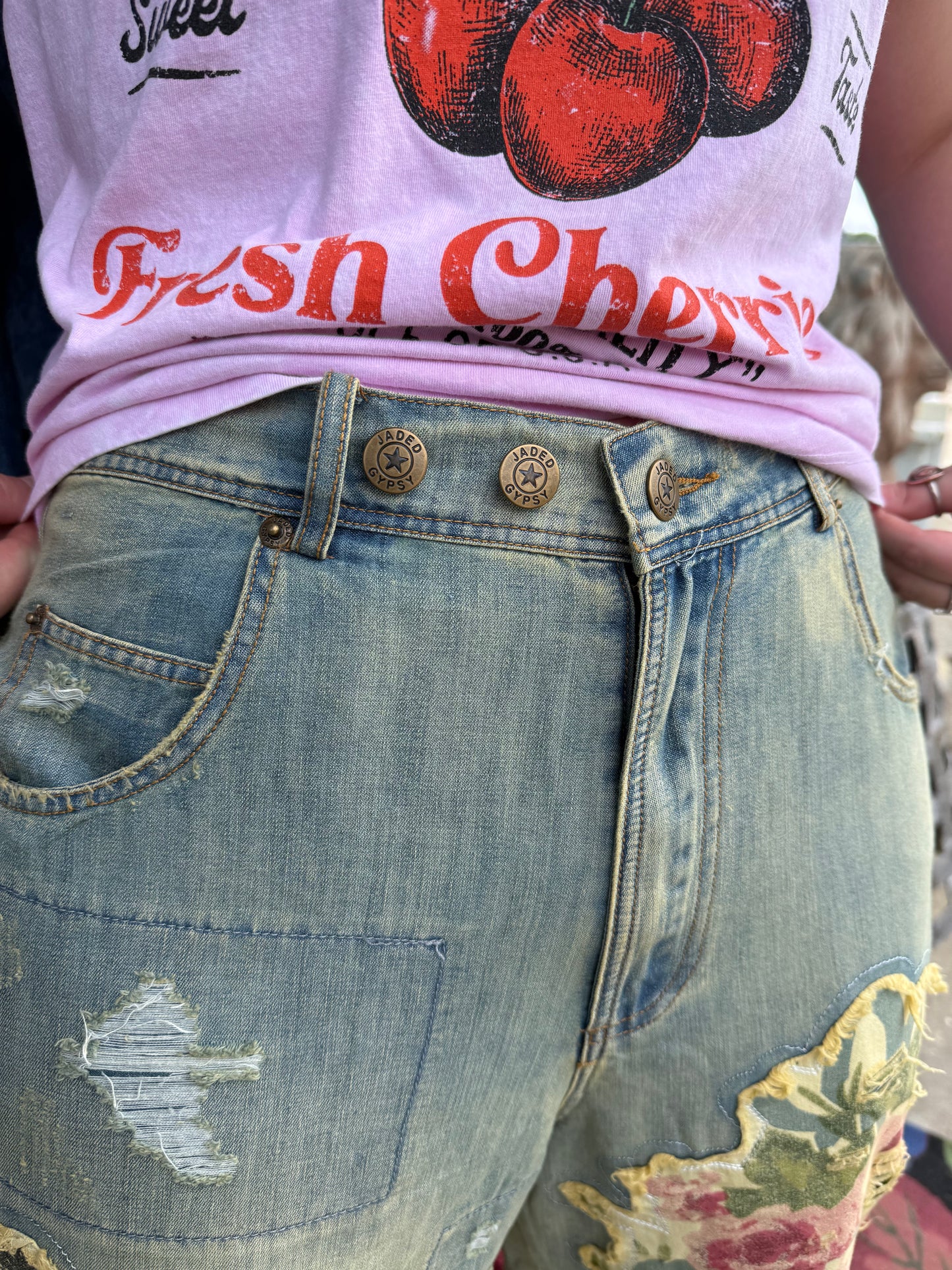 Peace and Love Floral Garden Jeans