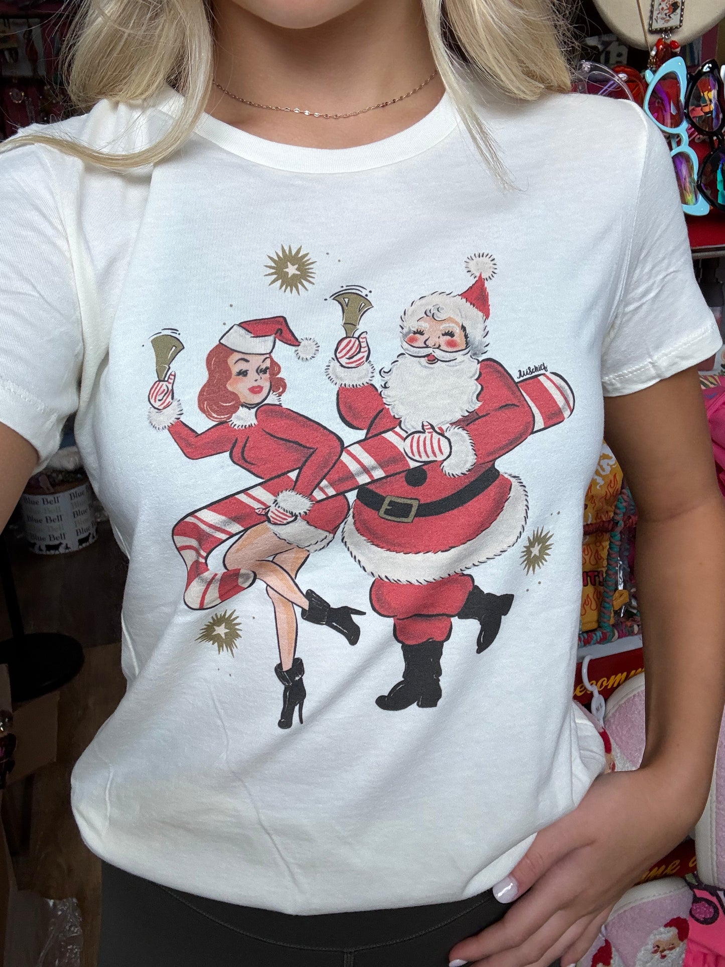 Swing Time Fitted Tee in Ivory