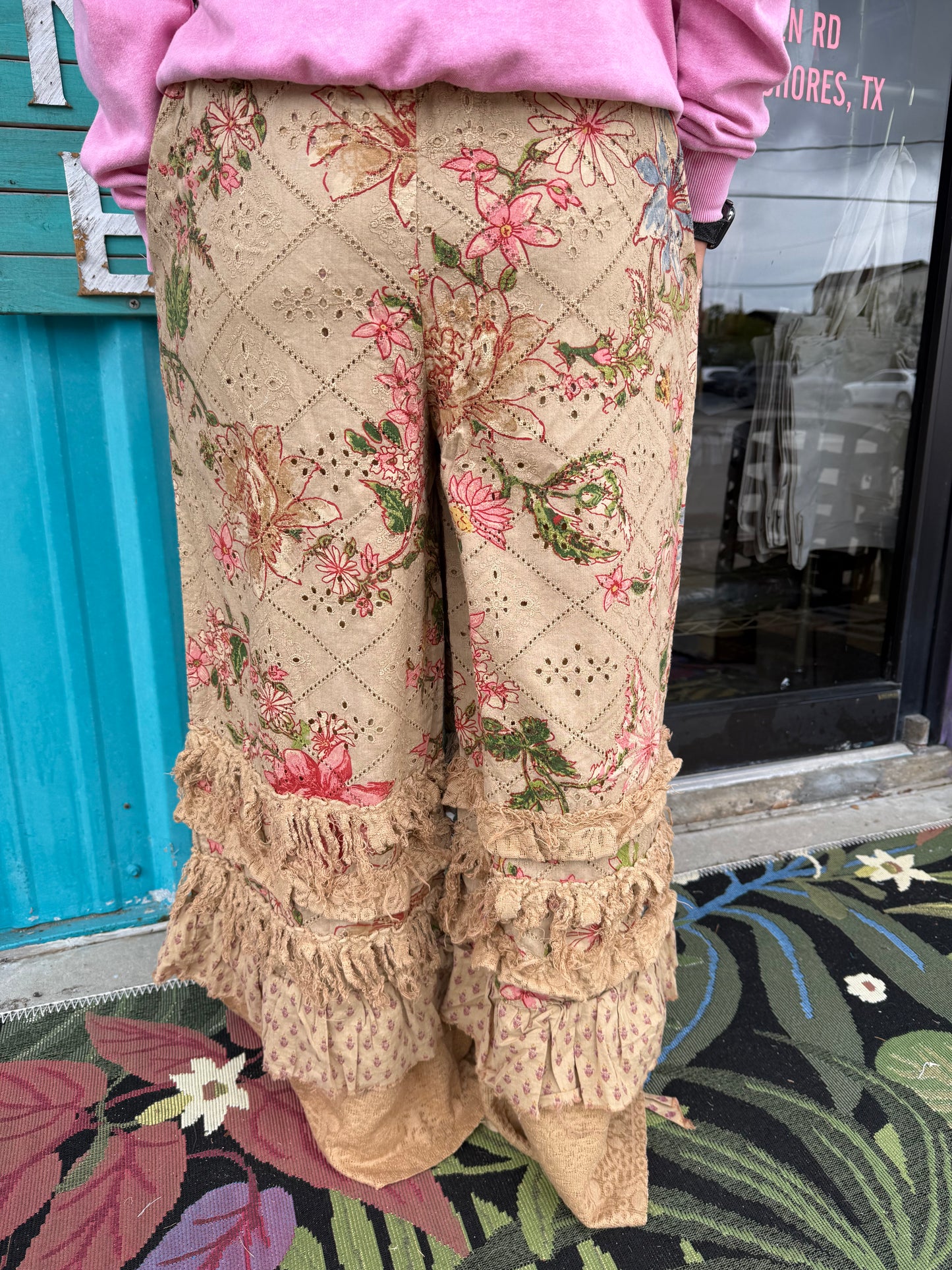 Tatted Flower Pants