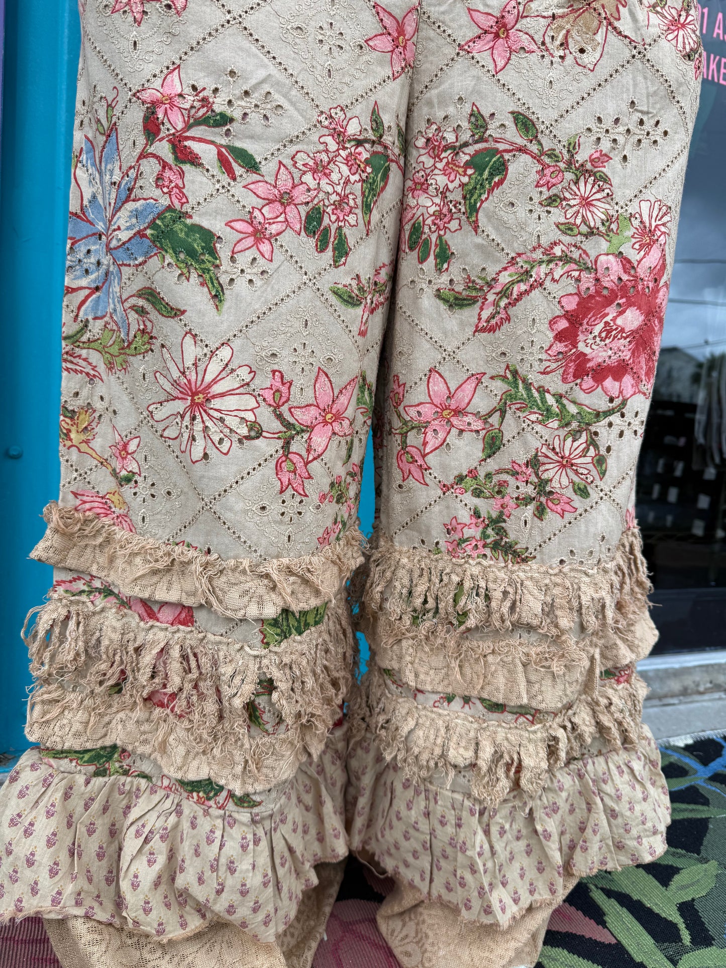 Tatted Flower Pants
