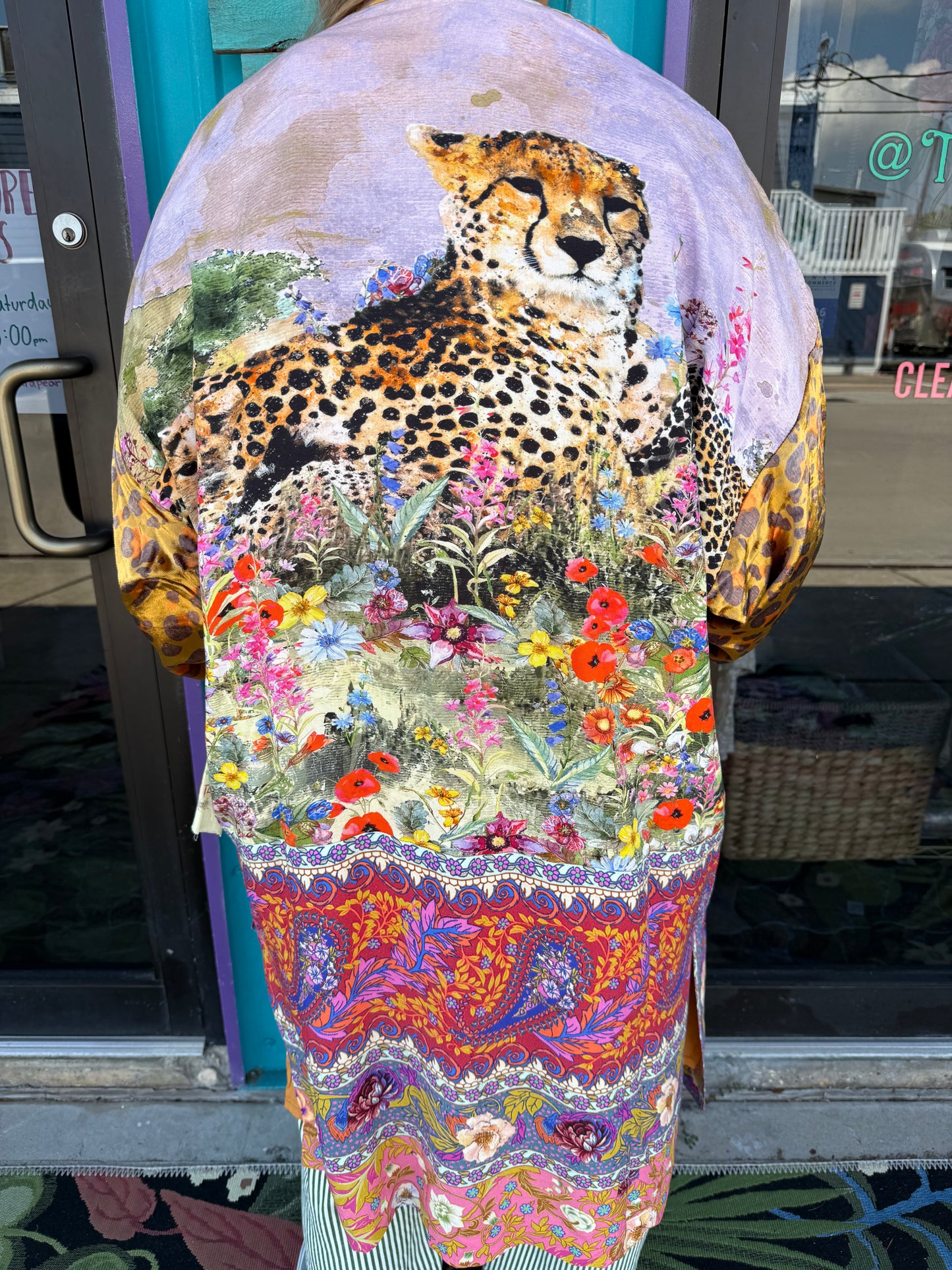 Nova Cheetah Kimono | Animal Print Romantic Short Robe
