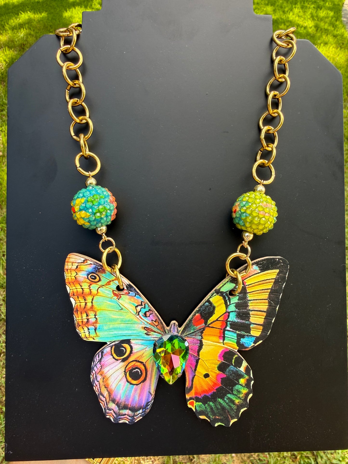 Multi Color Butterfly Necklace