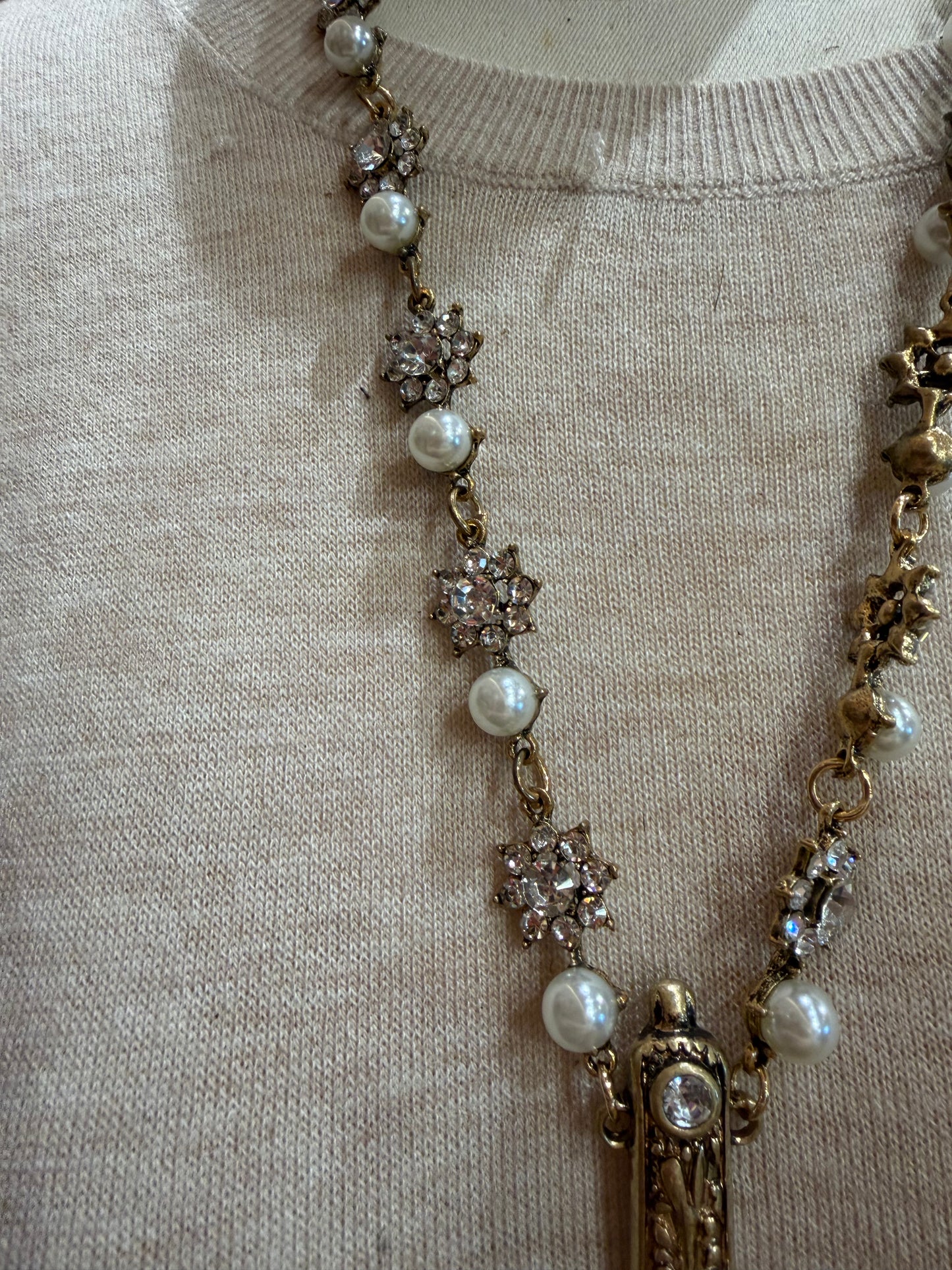 Large Horse Bit Pearl Necklace