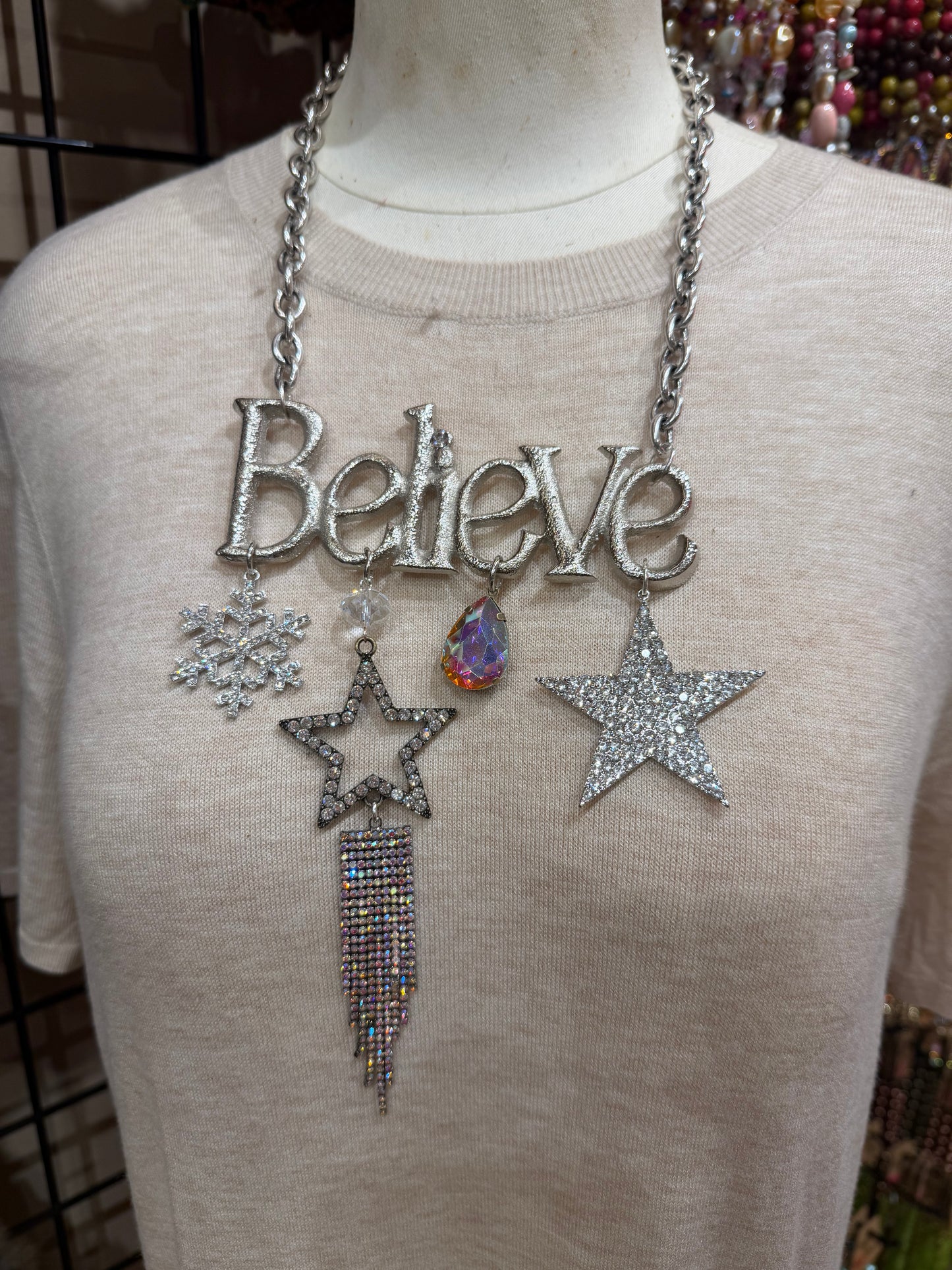 Silver Believe Star Necklace