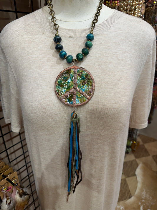 Western Peace Sign Necklace