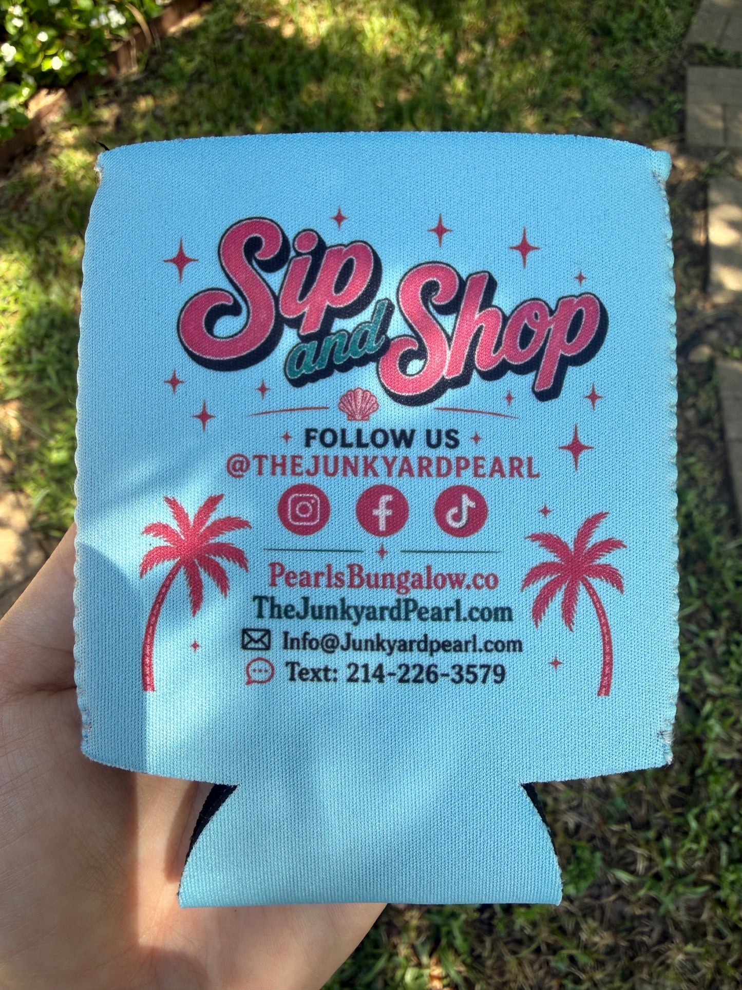 Blue Pack And Yap Junkyard Pearl Koozie