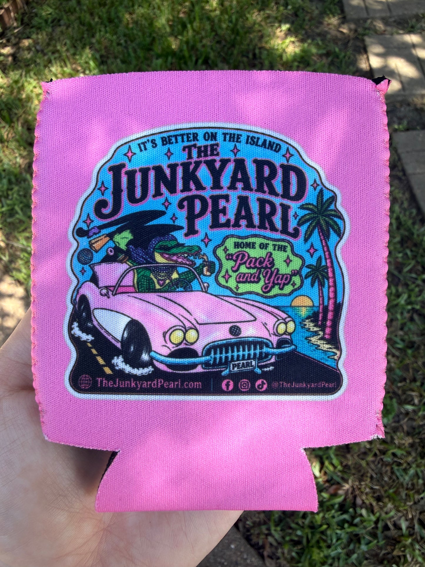 Pink Junkyard Pearl Koozie