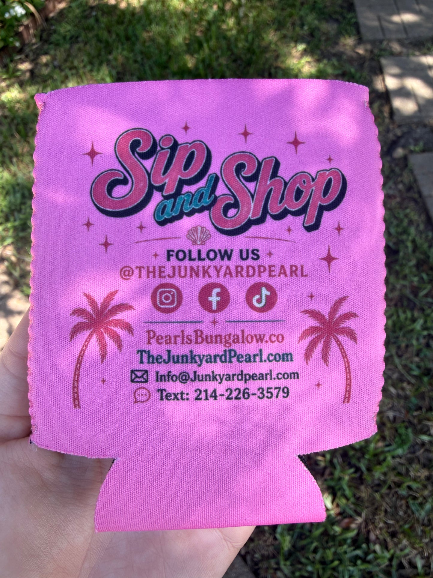 Pink Junkyard Pearl Koozie