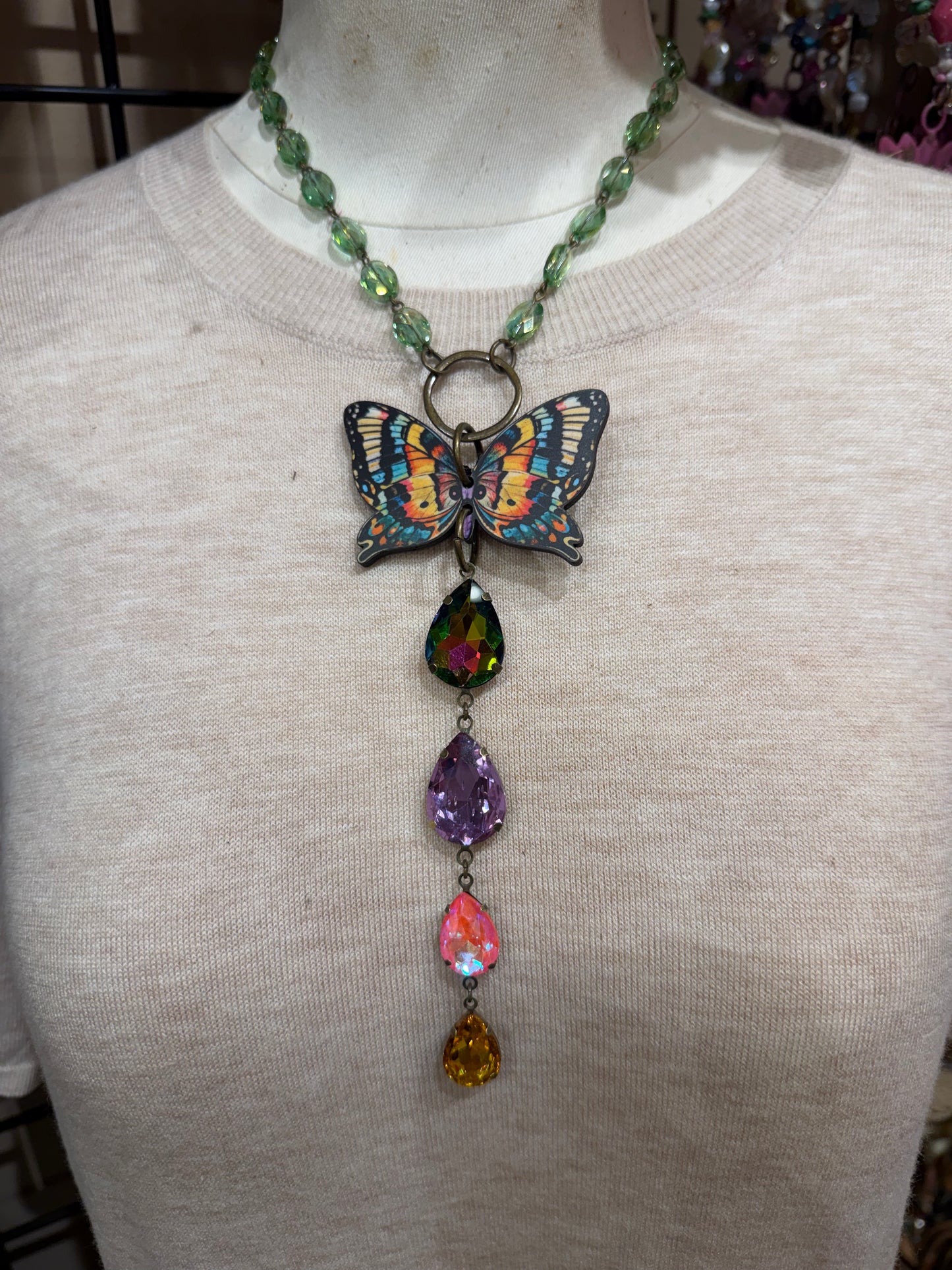Butterfly Drop Necklace