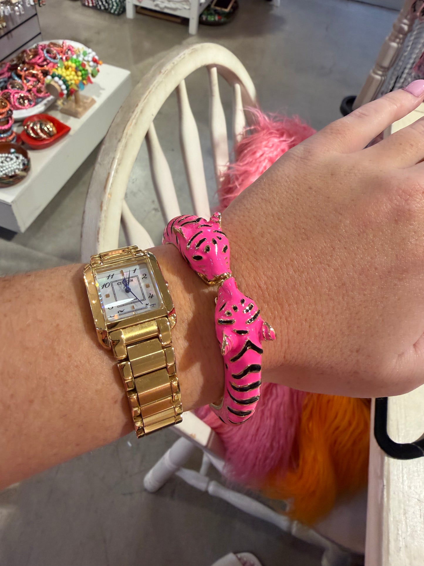 Pink And Black Tiger Bracelet